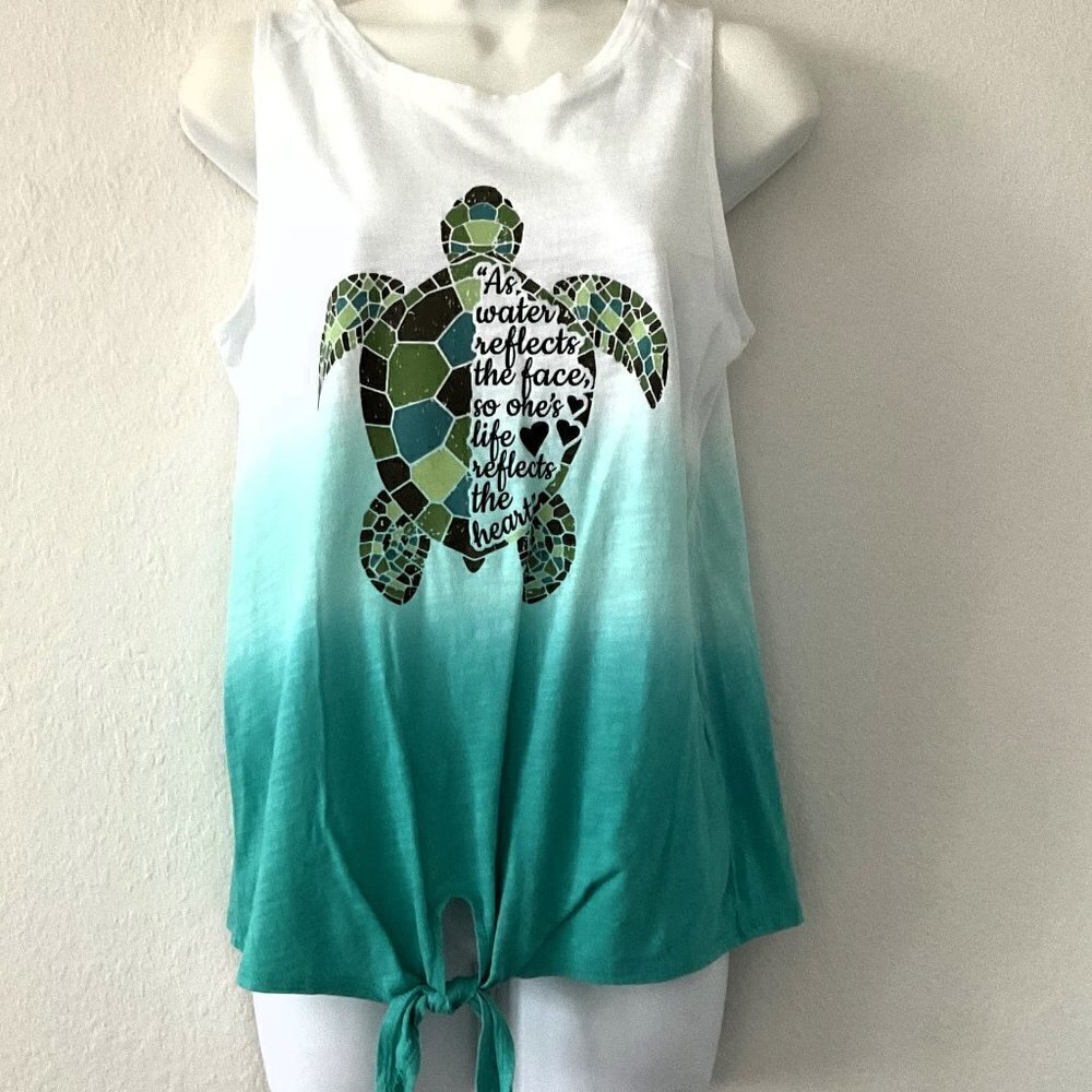 New Ombre Turtle Tank Top Coastal Beach